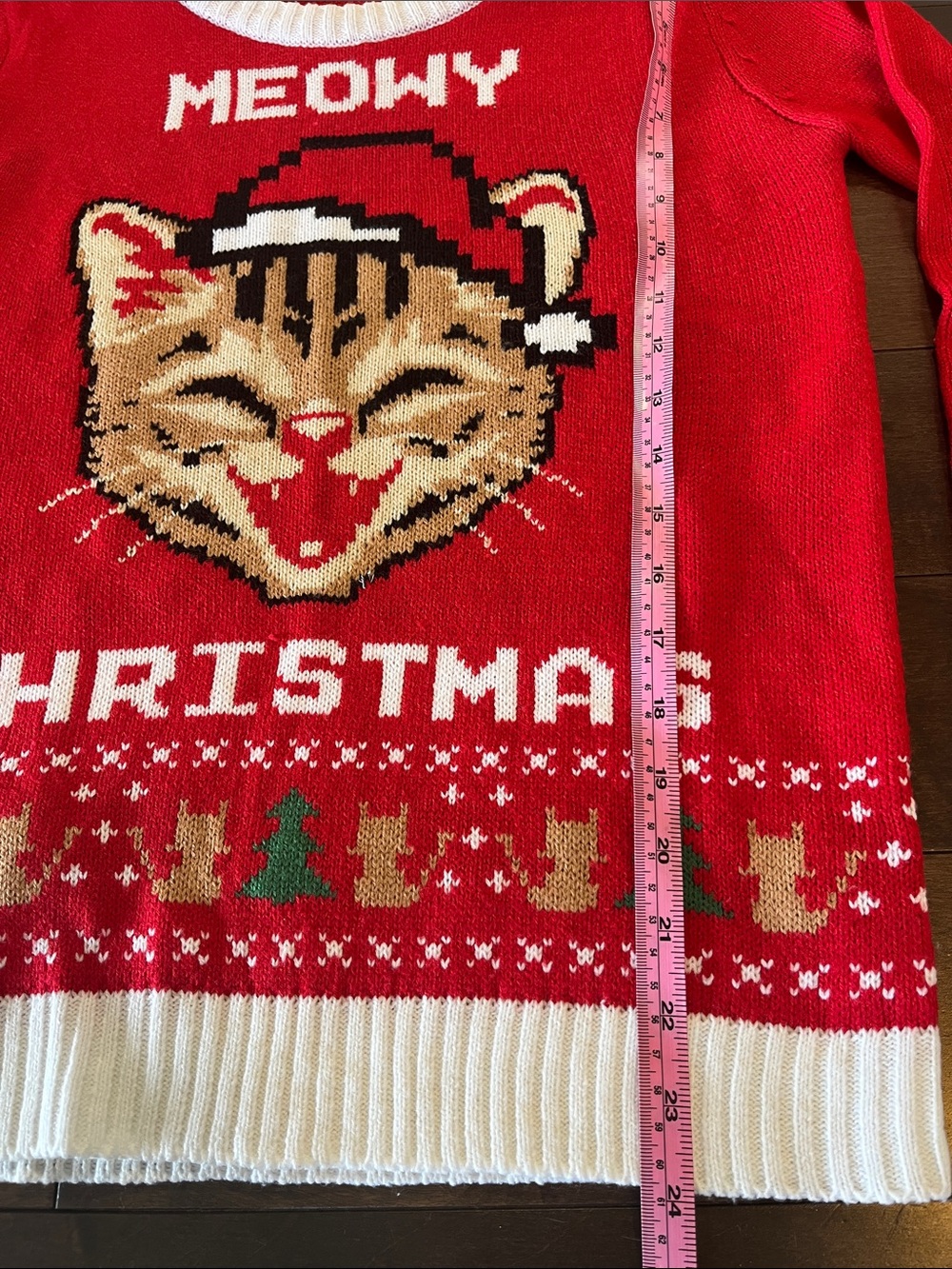 Ardene "Meowy Christmas" Cute and Ugly Christmas Sweater XS - Picture 7 of 8